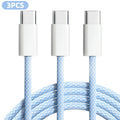 3-Pack 60W USB-C Fast Charging Cables – 6FT Braided