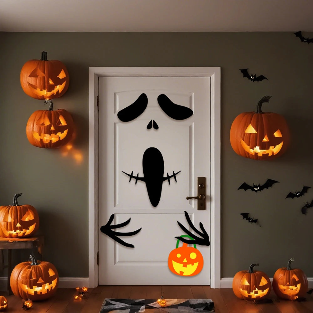 Halloween Skeleton and Pumpkin DIY Window and Door Stickers