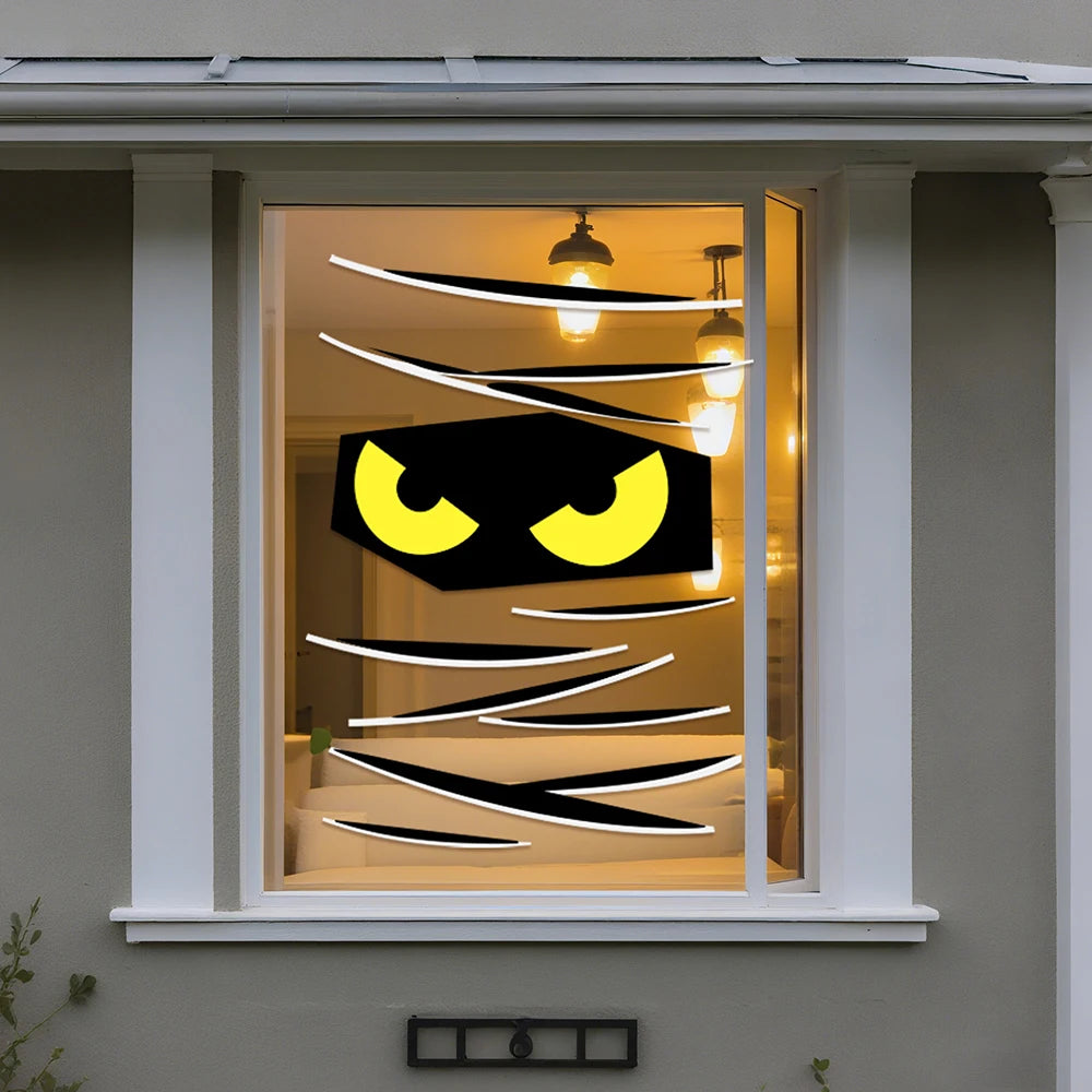 Halloween Skeleton and Pumpkin DIY Window and Door Stickers