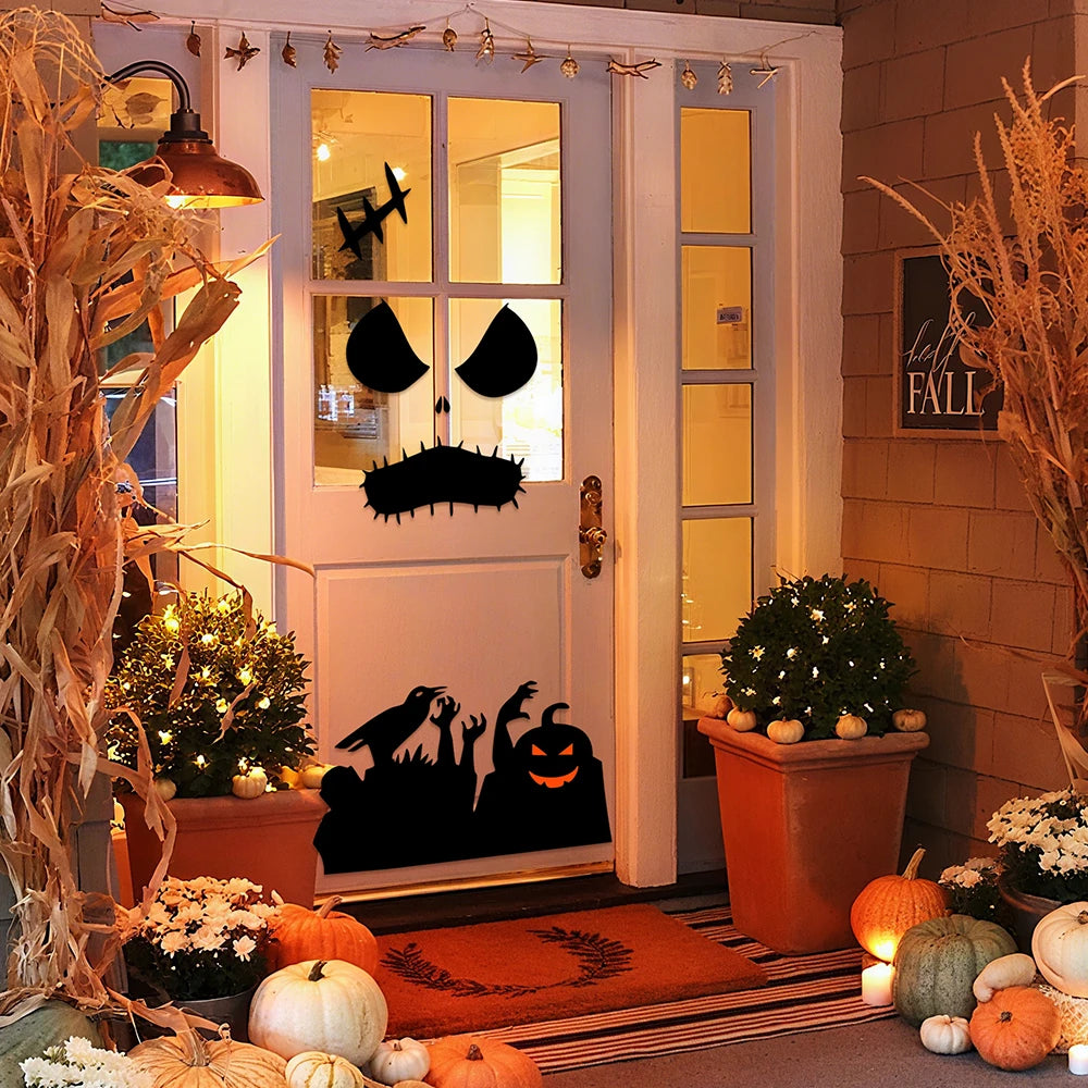 Halloween Skeleton and Pumpkin DIY Window and Door Stickers