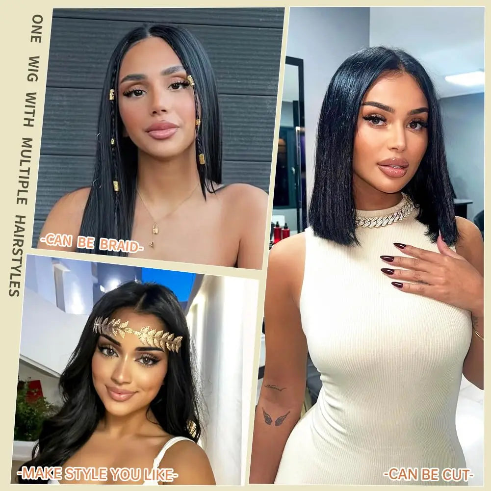 40-42 Inch Bone Straight Brazilian Human Hair Lace Front Wig 250% Density