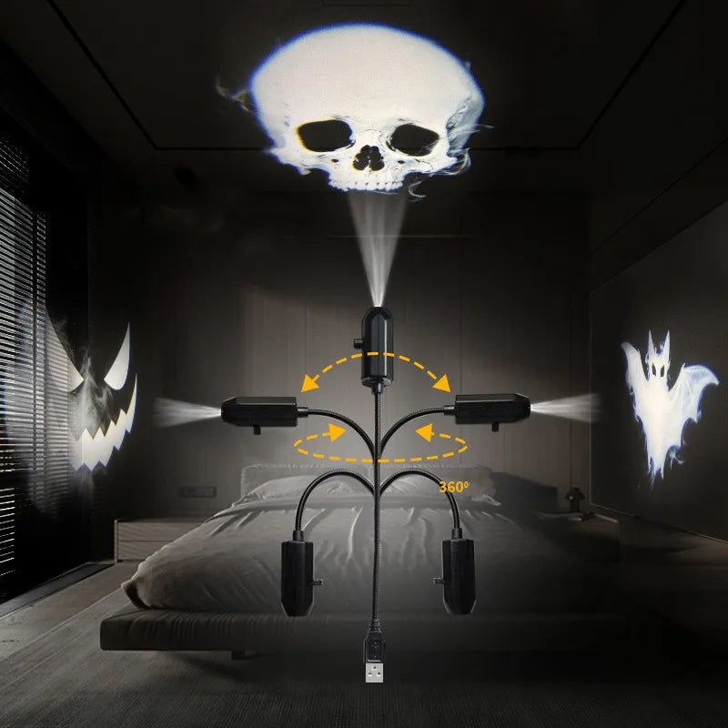 USB Halloween Ghost and Skull LED Projector Night Light