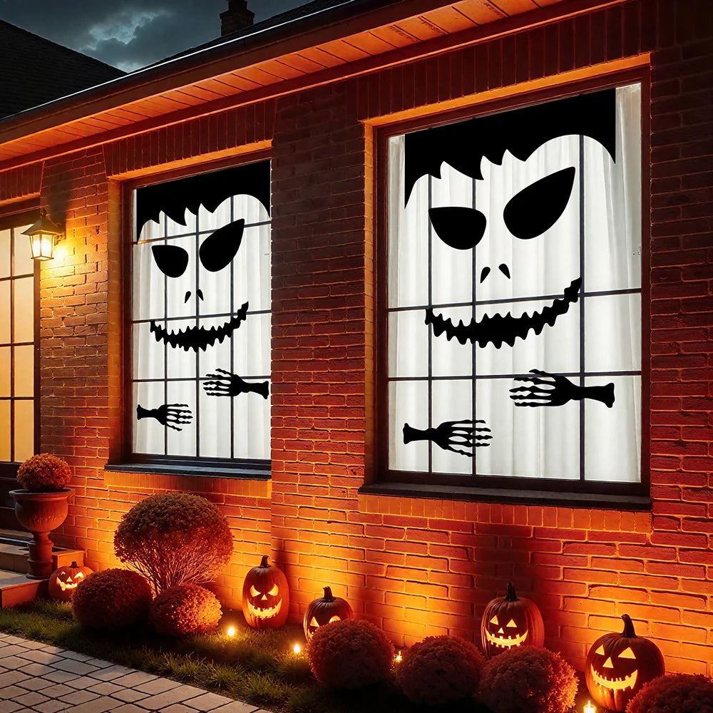 Halloween Skeleton and Pumpkin DIY Window and Door Stickers