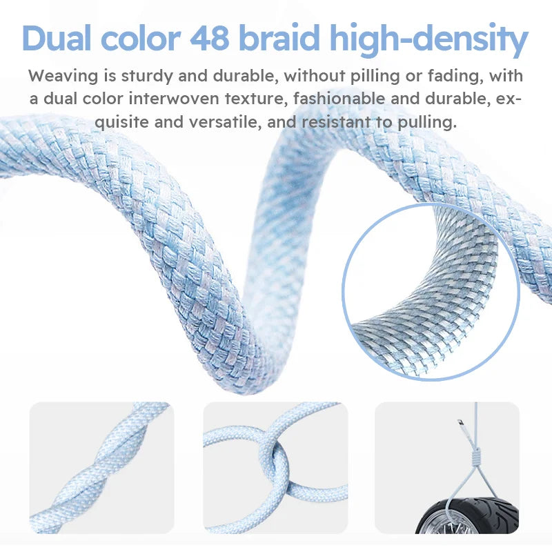 3-Pack 60W USB-C Fast Charging Cables – 6FT Braided