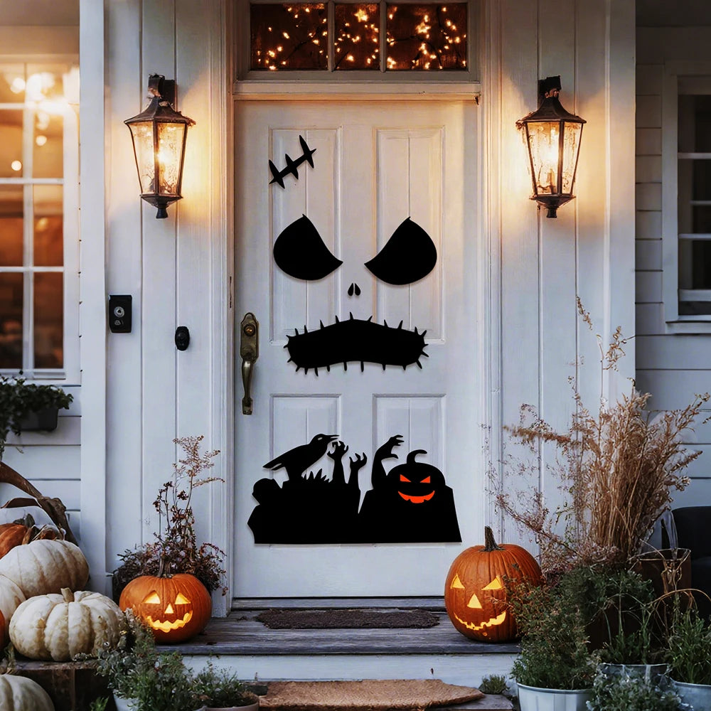 Halloween Skeleton and Pumpkin DIY Window and Door Stickers
