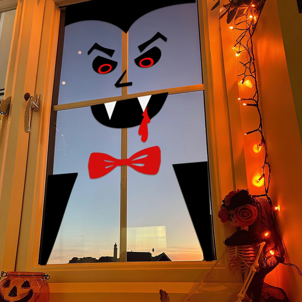 Halloween Skeleton and Pumpkin DIY Window and Door Stickers