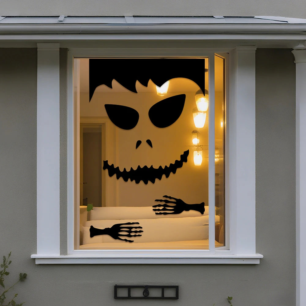 Halloween Skeleton and Pumpkin DIY Window and Door Stickers
